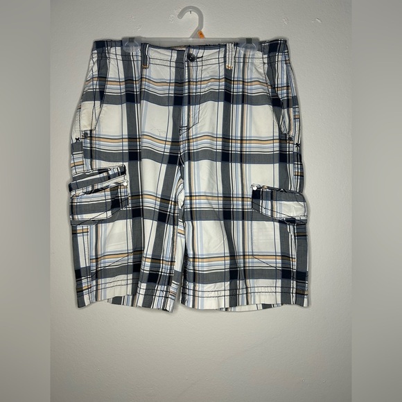 NWOT BKE Bellaire Athletic Fit Plaid Cargo Shorts Men’s 34x23 - Picture 5 of 15